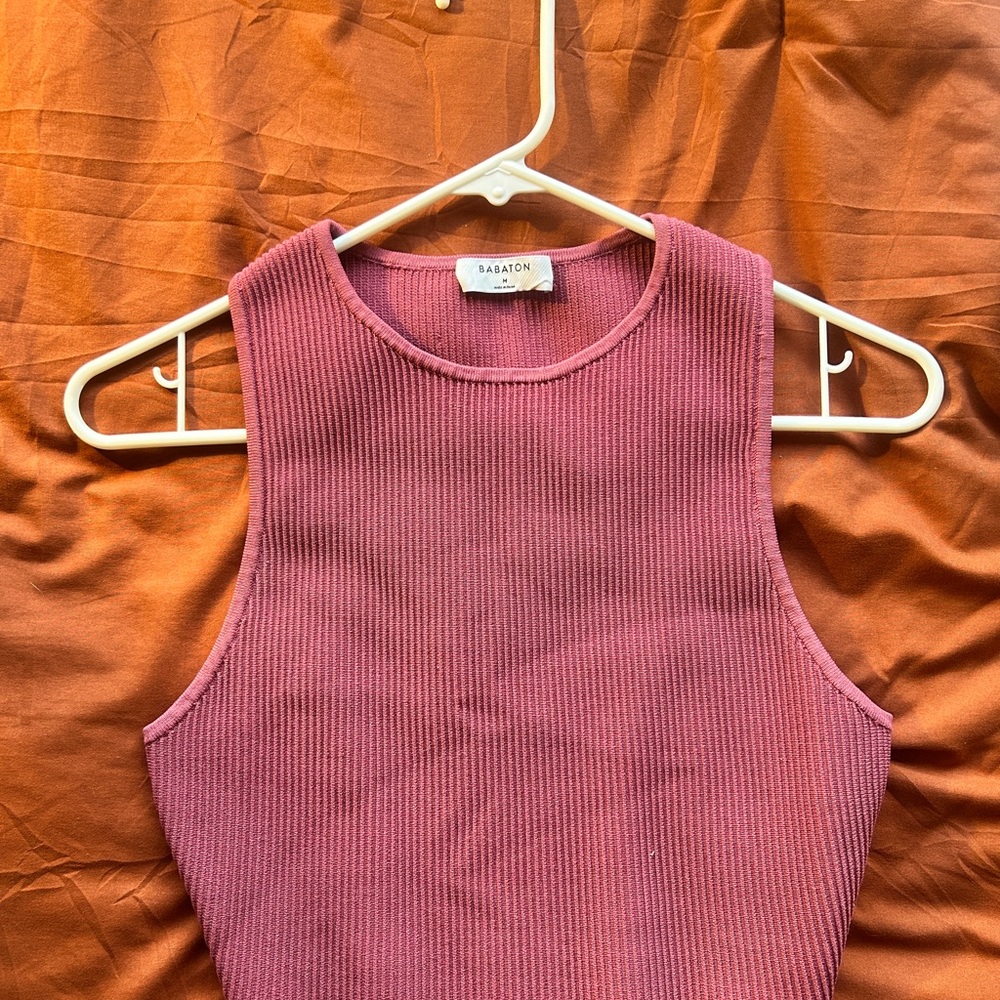 Aritzia/Babaton Sculpt Knit Cropped Racer Top